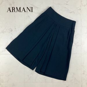  прекрасный товар EMPORIO ARMANI Emporio Armani плиссировать дизайн Short гаучо брюки низ женский чёрный черный размер 36*IC849