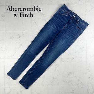  прекрасный товар Abercrombie & Fitch Abercrombie & Fitch woshu обработка Denim обтягивающий брюки низ женский темно-синий размер 27/4*IC866