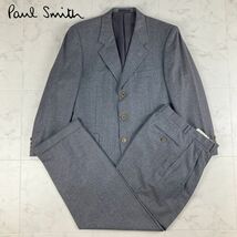 美品 Paul Smith ポール・スミス カノニコ ウール100% テーラードジャケットセットアップ スーツ 総裏 メンズ グレー サイズM*IC968_画像1