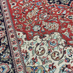 ◆雅◆ ペルシャ絨毯 ペルシャ シルク イラン クム産 147×104cm 81万ノット / HK.23.11 [C30]KMの画像6