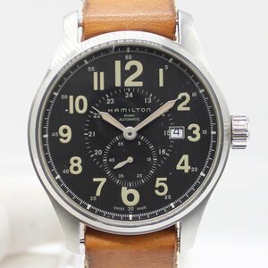 HAMILTON ハミルトン KHAKI カーキ H706550 自動巻 デイト 裏スケ 文字盤ブラック 革ベルト 動作確認済み 中古品 m_w(j) m24-29302