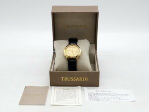 ★1スタ!!【中古動作品】TRUSSARDI トラサルディ ゴールデンレガシー クオーツ 腕時計 m5-33526 m_w