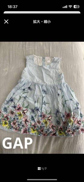 GAP 花柄×水色 ワンピース 95cm
