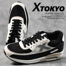 X-TOKYO スニーカー カジュアルスニーカー メンズ エアーインソール 靴 シューズ ウォーキング 7204 ブラック/ベージュ 26.0cm / 新品_画像1