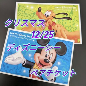 12/25（月・クリスマス）ディズニーシー ペアチケット 1デーパスポート2枚セット★期限24年6月末