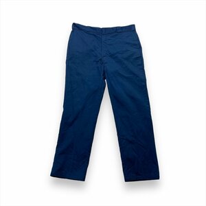 ディッキーズ ボトムス ブルー Dickies 古着 メンズ W38 L32 裏地チェック シンプル ワンポイント ロゴ