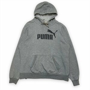 プーマ パーカー グレー PUMA 古着 メンズ L スポーツ プリント ロゴ クリーニング済み