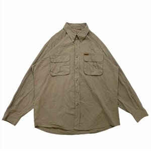 ウールリッチ シャツ 長袖 ベージュ Woolrich 古着 メンズ XL アウトドア スペアボタン付き オーバーサイズ