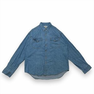 シャツ 長袖 ブルー 古着 メンズ XL デニムシャツ ビッグサイズ