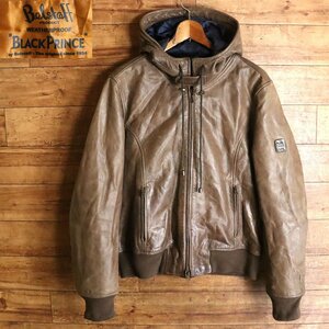 F11T/Y11.28-5 Belstaff BLACK PRINCE ベルスタッフ　レザーパーカー　本革　ライダースパーカー　レザージャケット　皮ジャン