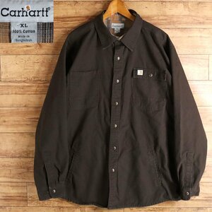 I9T/R12.6-4　アメリカ古着　Carhartt　カーハート　裏チェック　シャツジャケット　XL　ワークジャケット　ダックジャケット　ジャンパー