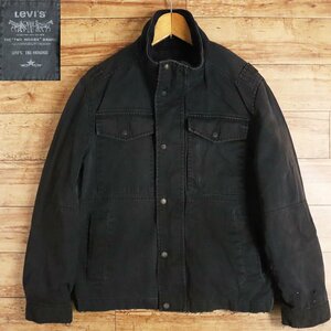 G8S/Y7.11-1　Levi’s　リーバイス　ツイルジャケット　コットンブルゾン　ミリタリー　アウター　メンズ　S　ブラック　古着