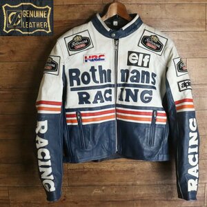 \2T/Y12.7-2　　Rothmans RACING　ロスマンズ　レーシングジャケット　本革　レザージャケット　革ジャン　皮ジャン　Mサイズ　ジャンパー