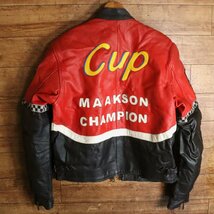 I2T/Y12.7-1　MAAKSON CHAMPION CUP　レーシングジャケット　本革　レザージャケット　ライダース　elf　STP　TOTAL_画像8