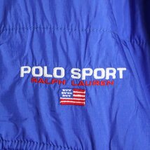 C1S/s5.1-4　POLO SPORT RALPHLAUREN　ポロスポーツ ラルフローレン　ナイロンジャケット　中綿　ジャンパー　ブルゾン　M　ブルー　古着_画像3