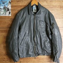 ?5S/s7.5-4　70s~　ビンテージ　フランス空軍　K6 blouson　パイロットジャケット　本革　レザーフライトジャケット　ユーロヴィンテージ_画像1