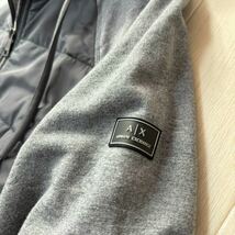 希少レア/M-L相当★アルマーニ/ARMANI EXCHANGE ナイロン 中綿 キルティング 異素材切替 コンビパーカー ジャケット メンズ 霜降り グレー_画像4