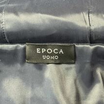 美品/46 M相当★エポカウォモ/EPOCA UOMO アルパカ混 編み込み ウールニット ダッフルコート ミドル丈 ジャケット 毛足長め メンズ 紺_画像8