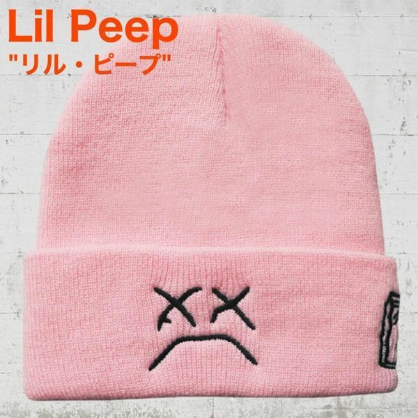 Lil Peep　リル・ピープ　RAP　ビーニー　ニット帽　キャップ　ピンク