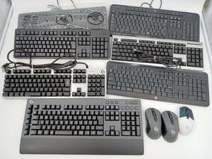 □M63　パソコン用品 キーボード マウス まとめ★ PC周辺機器 ゲーミングキーボード logicool G413 G613 G304 G603 DELL NEC ELECOMなど