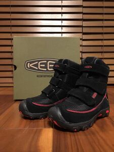 新品 未使用 即決 キーン keen スノーブーツ スノーシューズ ブーツ 黒 赤 18cm キッズ 子供 男の子 女の子