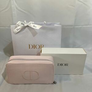 【美品】Christian Dior クリスチャンディオール ポーチ コスメポーチ ピンク 紙袋 ショッパー