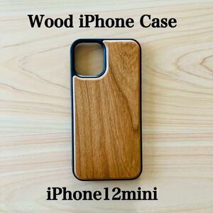 天然木 iPhone12mini 桜の木 iPhoneケース iPhone12miniケース 耐衝撃 オシャレ お揃い 天然 木 ウッドケース 木のケース
