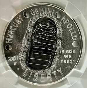 2019 アメリカ銀貨 1ドル アポロ11号 月面着陸50周年記念硬貨 NGC PF70 ウルトラカメオ アンティークコイン