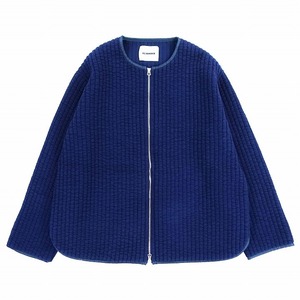 ジルサンダー JIL SANDER 22SS キルティング ライナー ジャケット ブルゾン オーバーサイズ ノーカラー ネイビー サイズXXL JSMU707020 a18