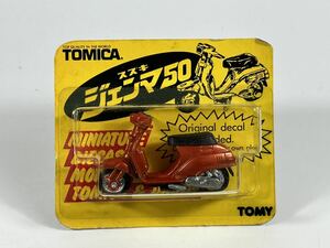 (s136)トミカ スズキ ジェンマ50 TOMY ミニカー バイク オレンジ 当時物