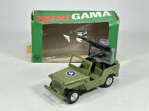 (s415) MINI GAMA 905 JEEP mit Maschinengewehr ミニカー ジープ 当時物_画像1