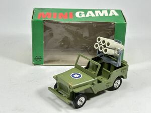 (s417) MINI GAMA 910 JEEP mit Nebelwerfer ミニカー ジープ 当時物