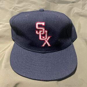 80s USA製 New Era ニューエラ MLB Chicago White Sox シカゴ ホワイトソックス キャップ 帽子 野球帽 7 1/2 ネイビー ビンテージ オールド