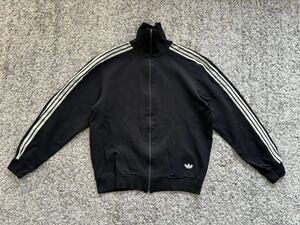 黒! 70s 80s adidas アディダス 西ドイツ トレフォイル トラックジャケット サイズ5 ビンテージ ☆ デサント 90s atp ジャージ スニーカー