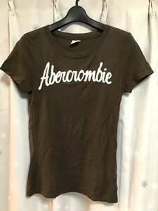 良品【Abercrombie&Fitch/アバクロンビー＆フィッチ】半袖Tシャツ/M★ブラウン★レディース★USED