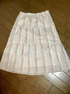 良品【BURBERRY/バーバリー】ストライプ柄スカート/38★ピンク系★レディース★USED