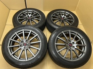 ホイール付タイヤ４本セット SUBARU STI ENKEI 17×7.5JJ+48 PCD100 215/55/17 CONTINENTAL 2021(非常に良い状態のタイヤ