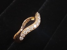 【キラキラダイヤリング】K18／0.34ct ／＃12.5／1.9g イエローゴールドダイヤ付リング_画像3