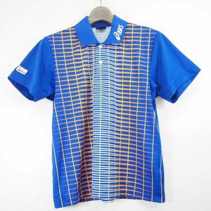 アシックス asics JTTA 半袖トレーニングシャツ ゲームシャツ 卓球(M)ブルー系/日本製/日本卓球協会