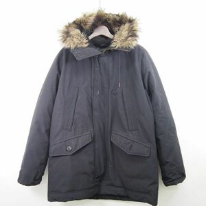 ギャップ GAP PRIMALOFT プリマロフト フェイクファー付き フーディー 中わた入りジャケット(M)ブラック