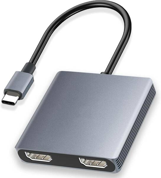 USB C HDMI 変換アダプター Aibilangose デュアル HDMI Type-C マルチディスプレイアダプタ 3画面 拡張/複製 4K映像出力 USB HDMI