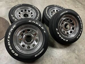 DAYTONA デイトナ クローム 7J/+35　PCD 139.7 215/65R16 ホワイトレター ハイエース 等 4本セット グッドイヤー スタッドレス 