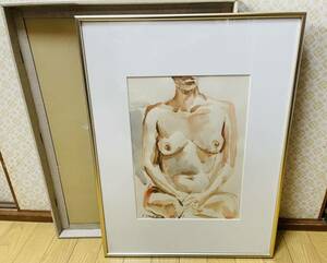 【中古】絵画 インテリア 梅村哲生 トルソー 芸術品 ラフ 美術品 額縁 現状品 DM1227M