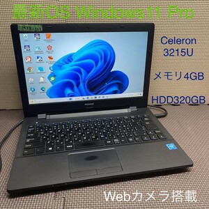 MY8-153 激安 OS Windows11Pro ノートPC mouse computer W331AU Celeron 3215U メモリ4GB HDD320GB カメラ Office 中古