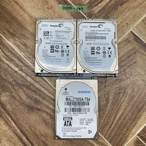 HDD-147 激安 HDD Seagate MARSHAL 750GB 2.5インチ　SATA 内蔵HDD 　Crystaldiskinfoにて正常品　3個セット 中古