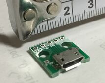 マイクロＢメス USBコネクタ 実装ボード 2.54mm マイクロUSB DIPアダプター プレートボード_画像1