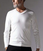 一度着3.1万 21AW AKM SMOOTH COTTON L/S HAND STITCH V-NECK　ハンドステッチ レイヤード シャツ カットソー　　　　　　ジュンハシモト_画像7