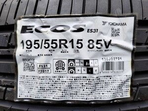 ★在庫処分 サマータイヤ 195/55R15 1本のみ YOKOHAMA(ヨコハマ) ECOS(エコス） ES31 (送料無料 2021年製 ) 