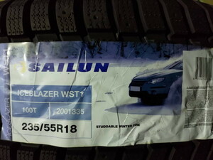 ★在庫処分 スタッドレスタイヤ 235/55R18 2本セット SAILUN(サイレン) ICEBLAZER WST1 (送料無料 2020年製 ) 