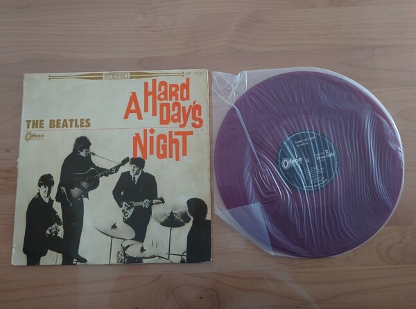 ★ビートルズ THE BEATLES★ A Hard Day's Night★オデオン赤盤★中古LP★ODEON RED WAX★ジャケット経年汚れ、傷み